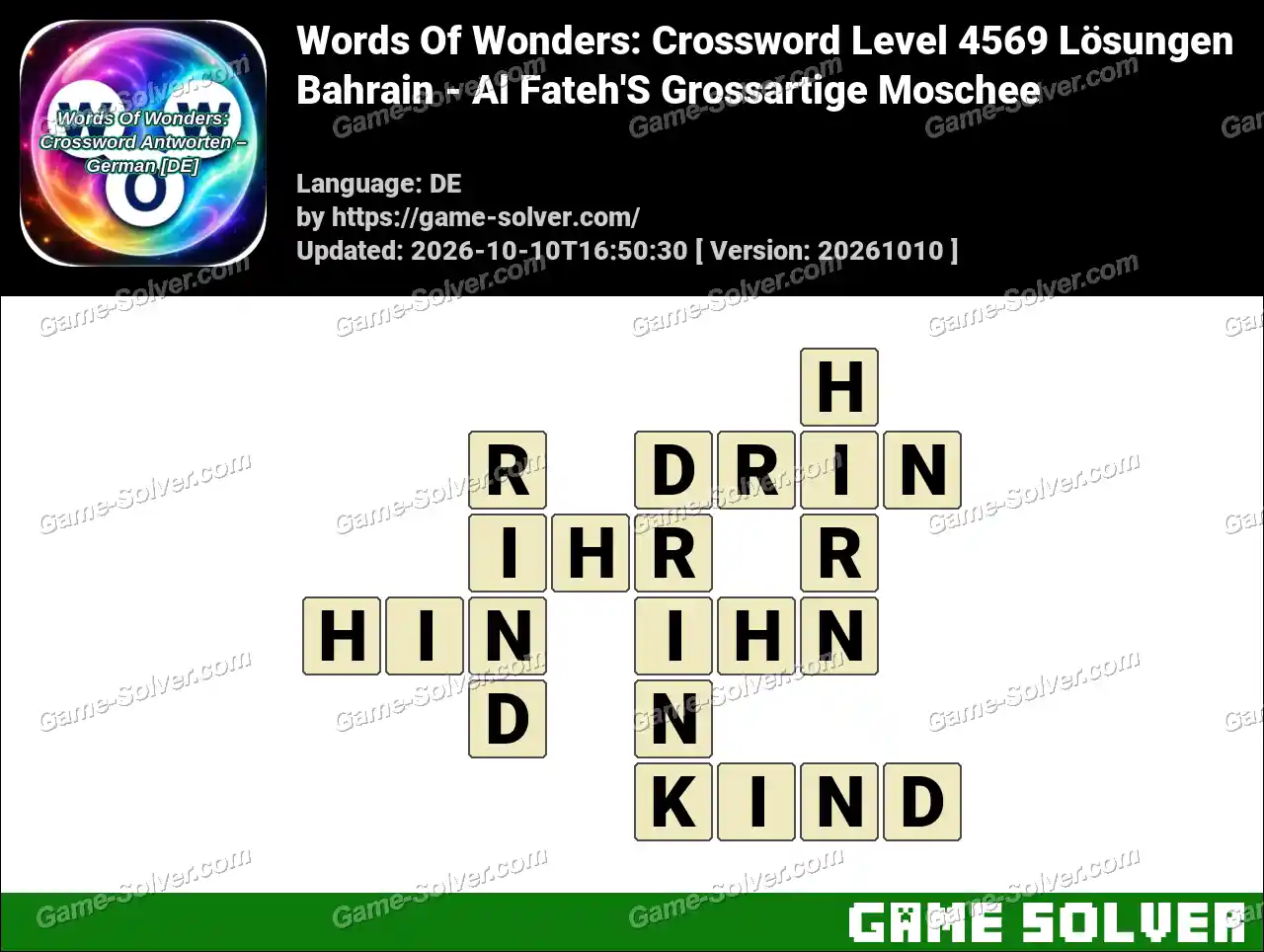 Words Of Wonders: Crossword Level 4569 Lösungen – Bahrain – Al Fateh’S Grossartige Moschee
